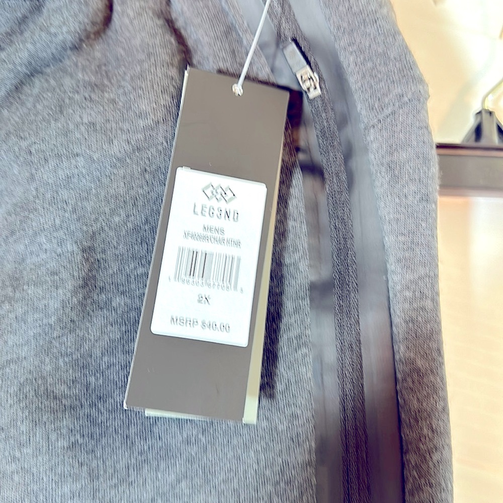 Leg3nd Grey Athletic Fleece Jogger 2X NWT - Picture 8 of 10